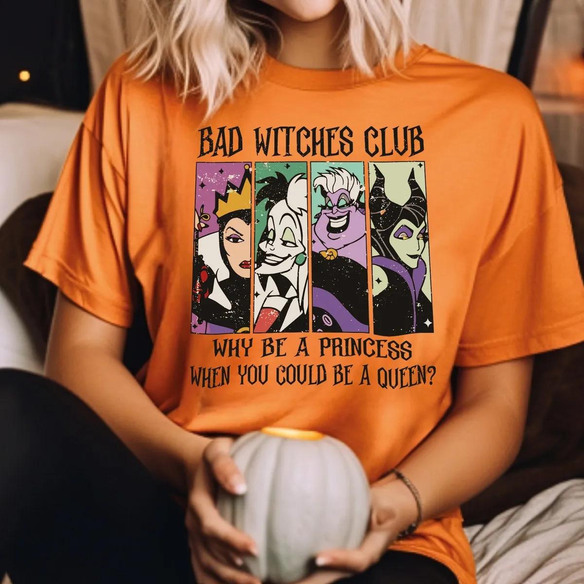 Disney Bad Witches Club Shirt Maleficent Evil Queen Ursula Cruella Tee 4 3