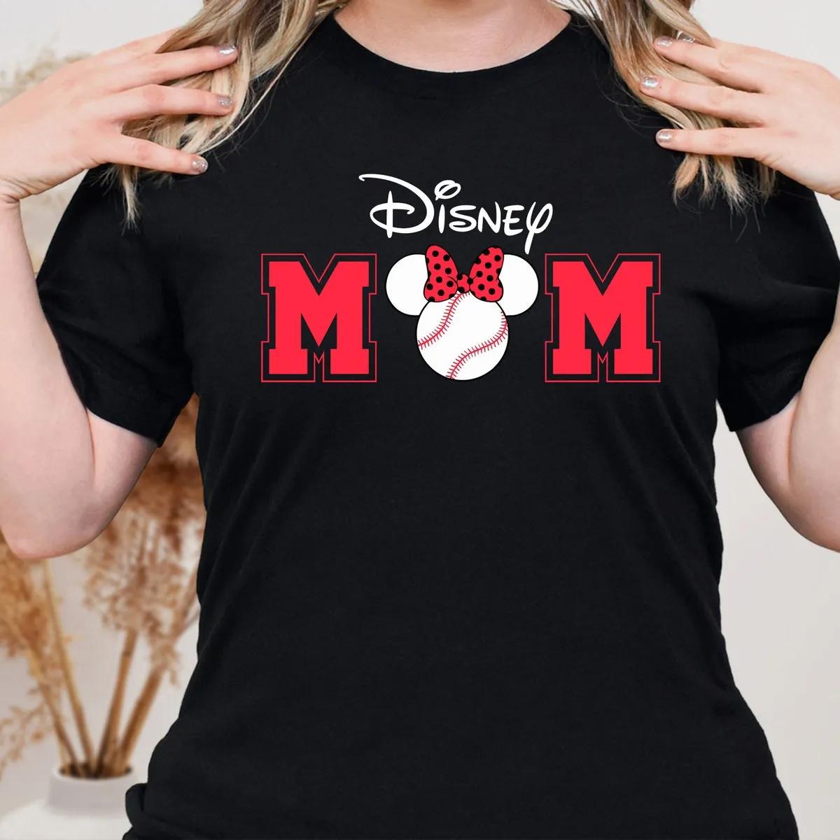 Disney Baseball Mom Shirt Minnie Mouse Mama Tee 1 3