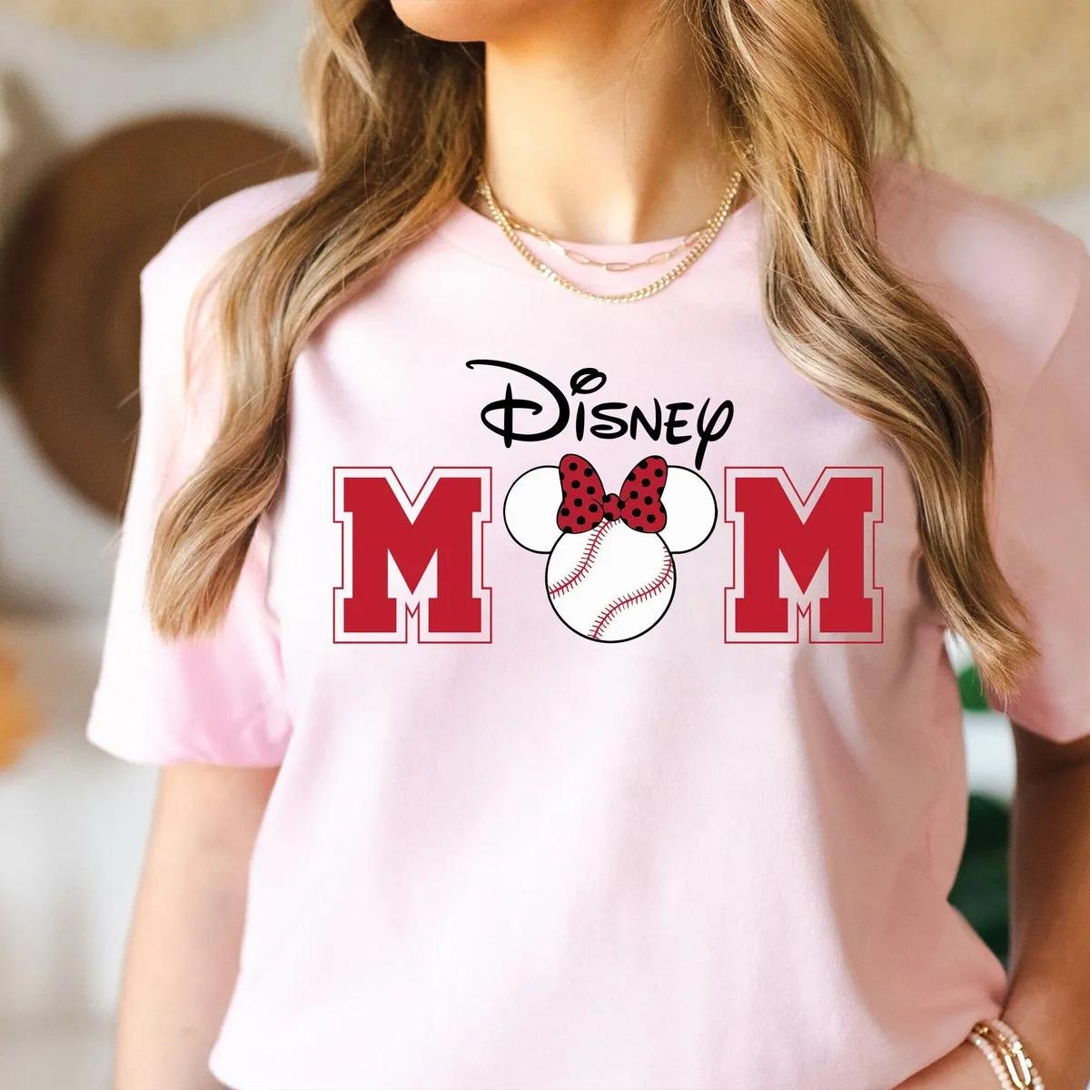 Disney Baseball Mom Shirt Minnie Mouse Mama Tee 2 3