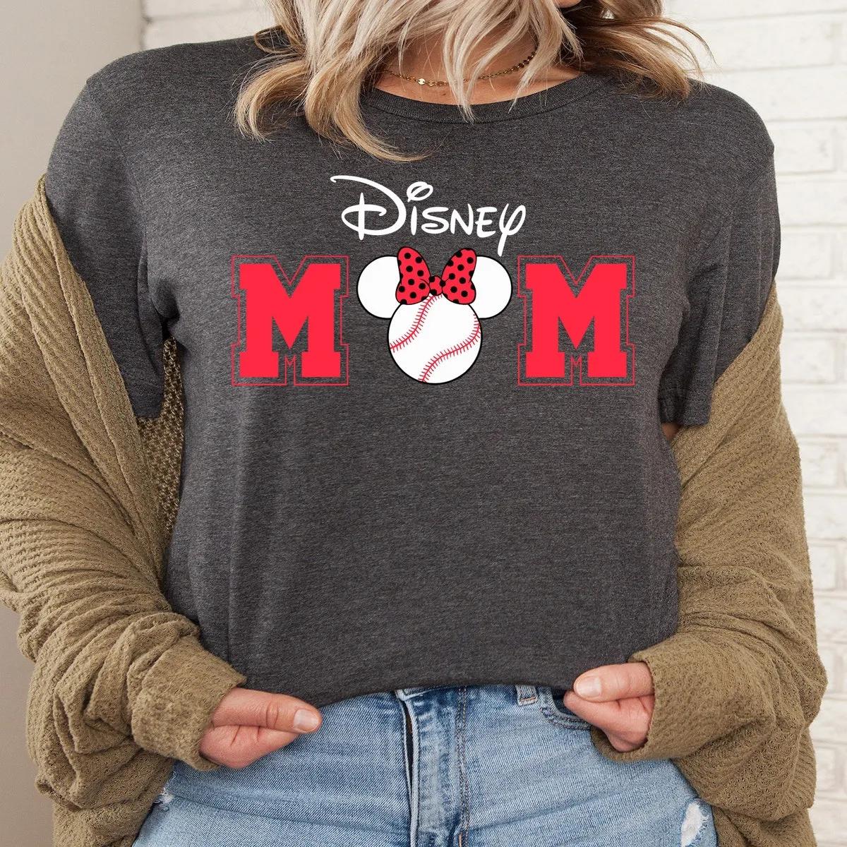 Disney Baseball Mom Shirt Minnie Mouse Mama Tee 4 3