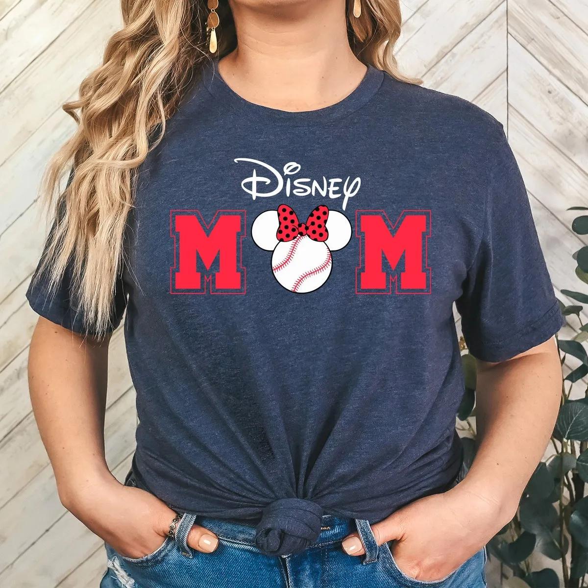 Disney Baseball Mom Shirt Minnie Mouse Mama Tee 5 3