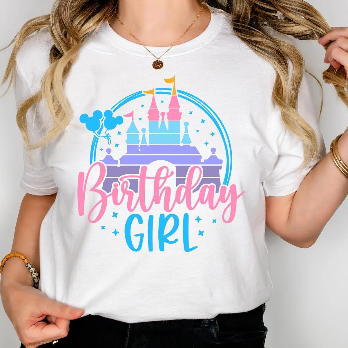 Disney Birthday Girl Shirt Disneyland Castle Tee 1 3