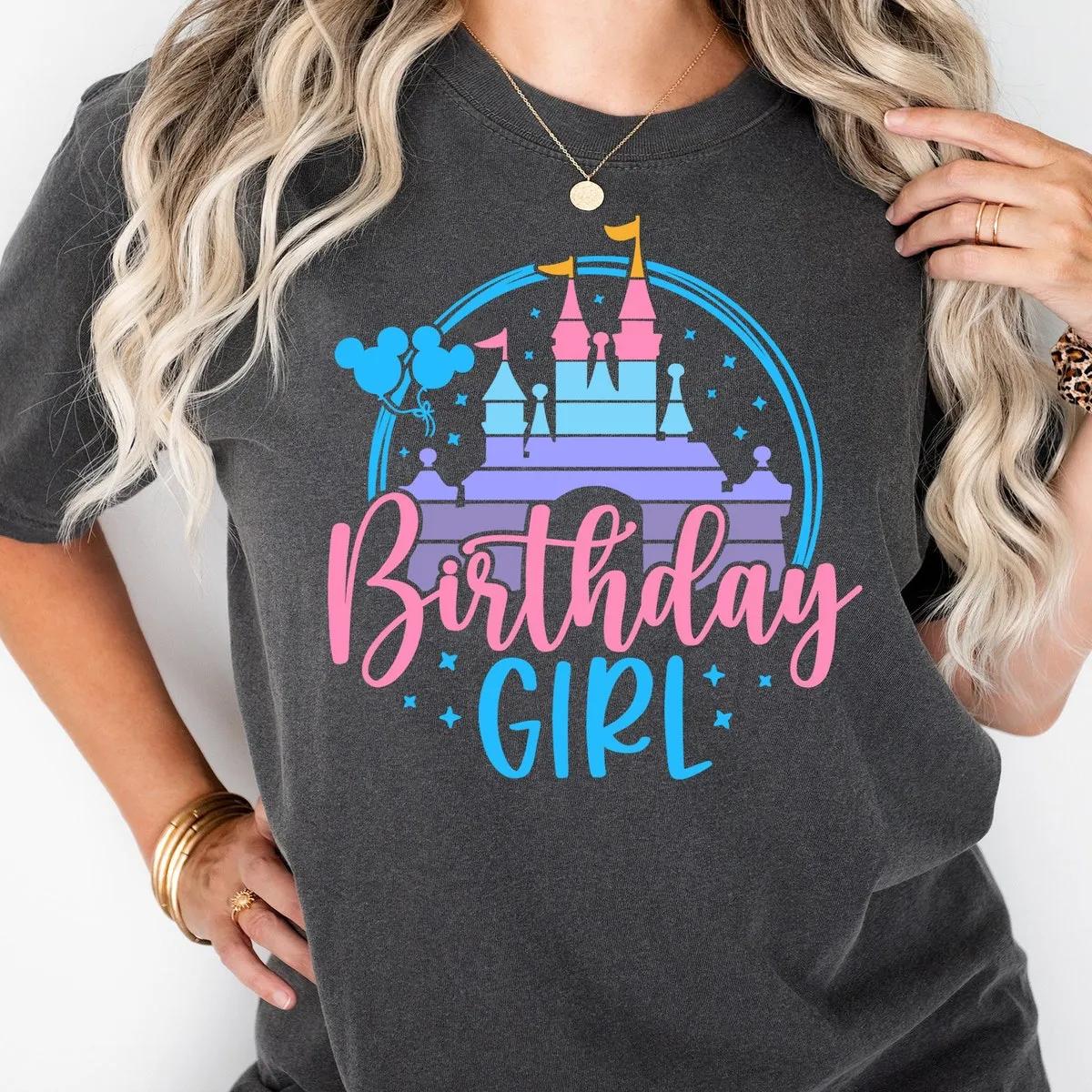 Disney Birthday Girl Shirt Disneyland Castle Tee 2 3