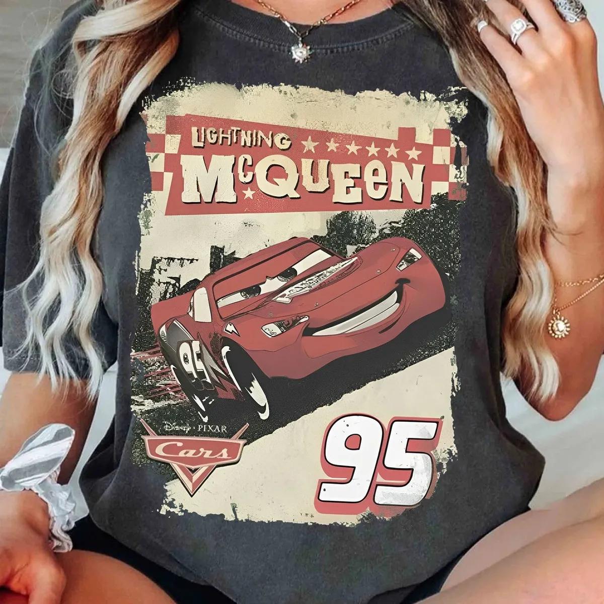 Disney Car Movie Shirt 95 Lightning Mcqueen Radiator Springs Tee 1