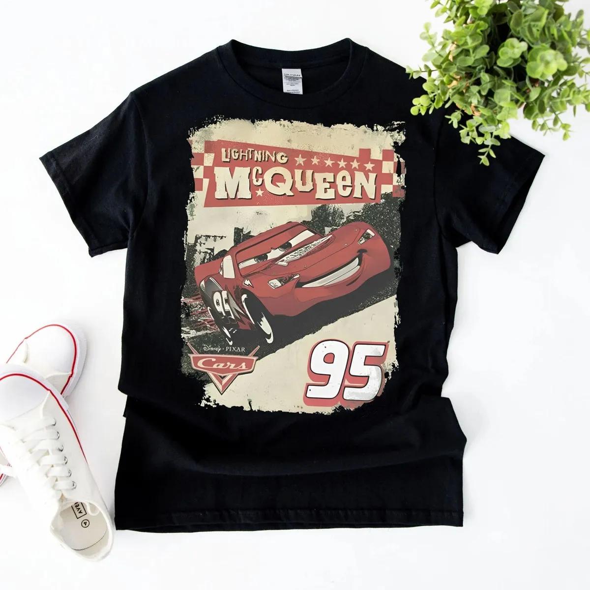 Disney Car Movie Shirt 95 Lightning Mcqueen Radiator Springs Tee 3