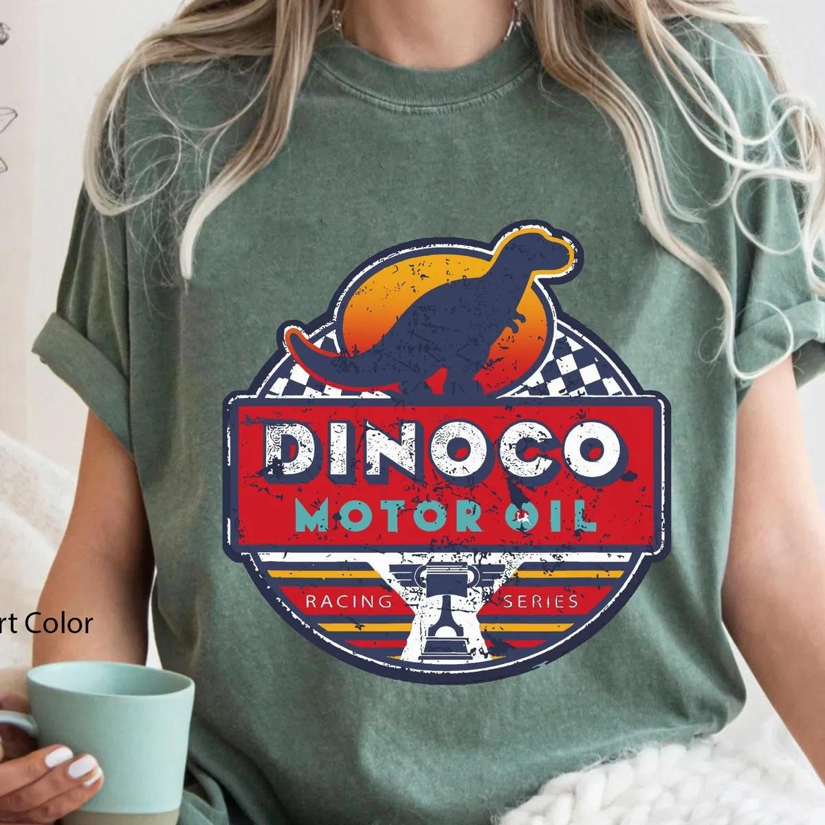 Disney Cars Dinoco Motor Oil Faded Sign Shirt 6