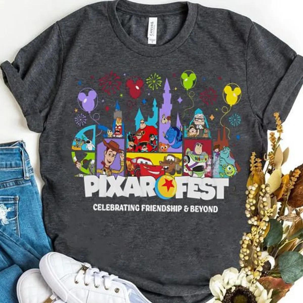 Disney Characters Celebrating Friendship and Beyond Shirt Pals Playtime Party Tee 3