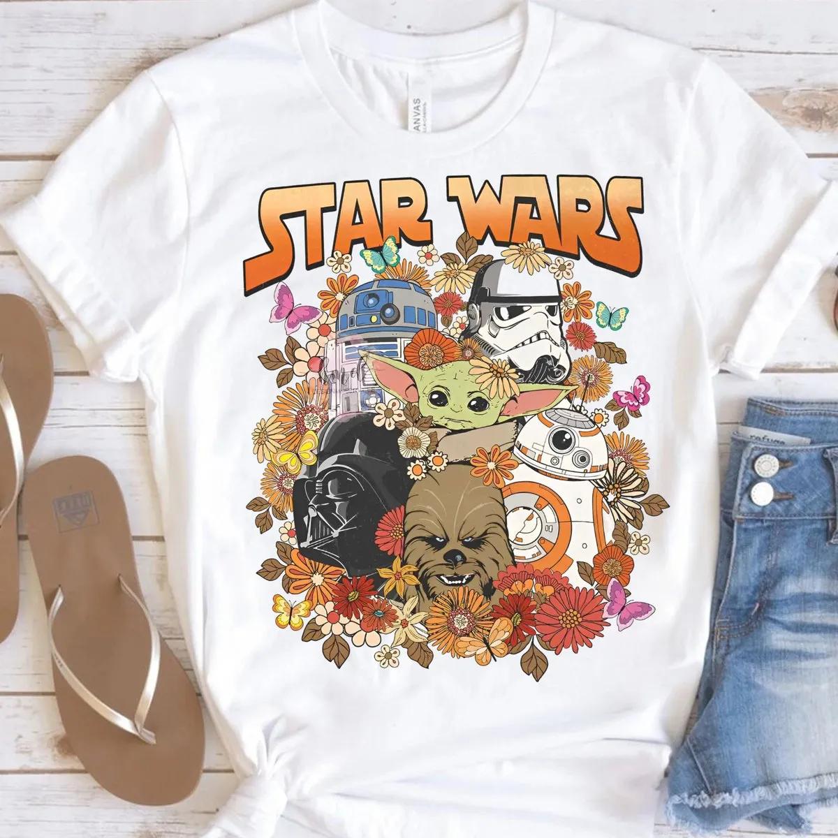 Disney Characters Floral Star Wars Shirt 2