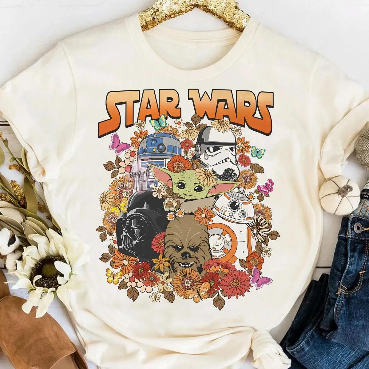 Disney Characters Floral Star Wars Shirt 3