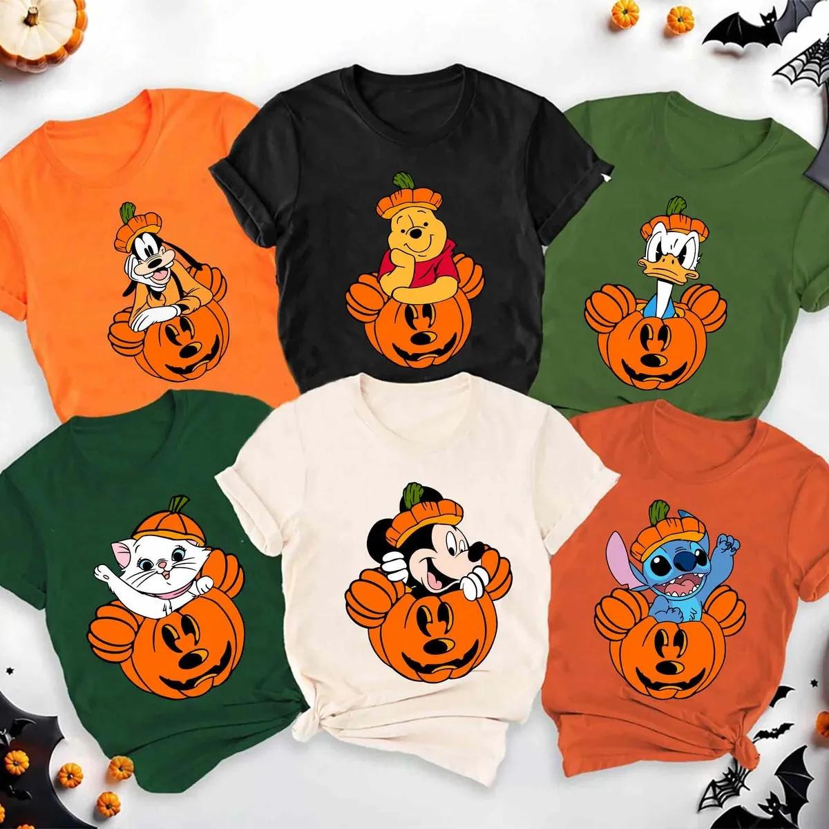 Disney Characters Pumpkin Jack O Lantern Shirt 1