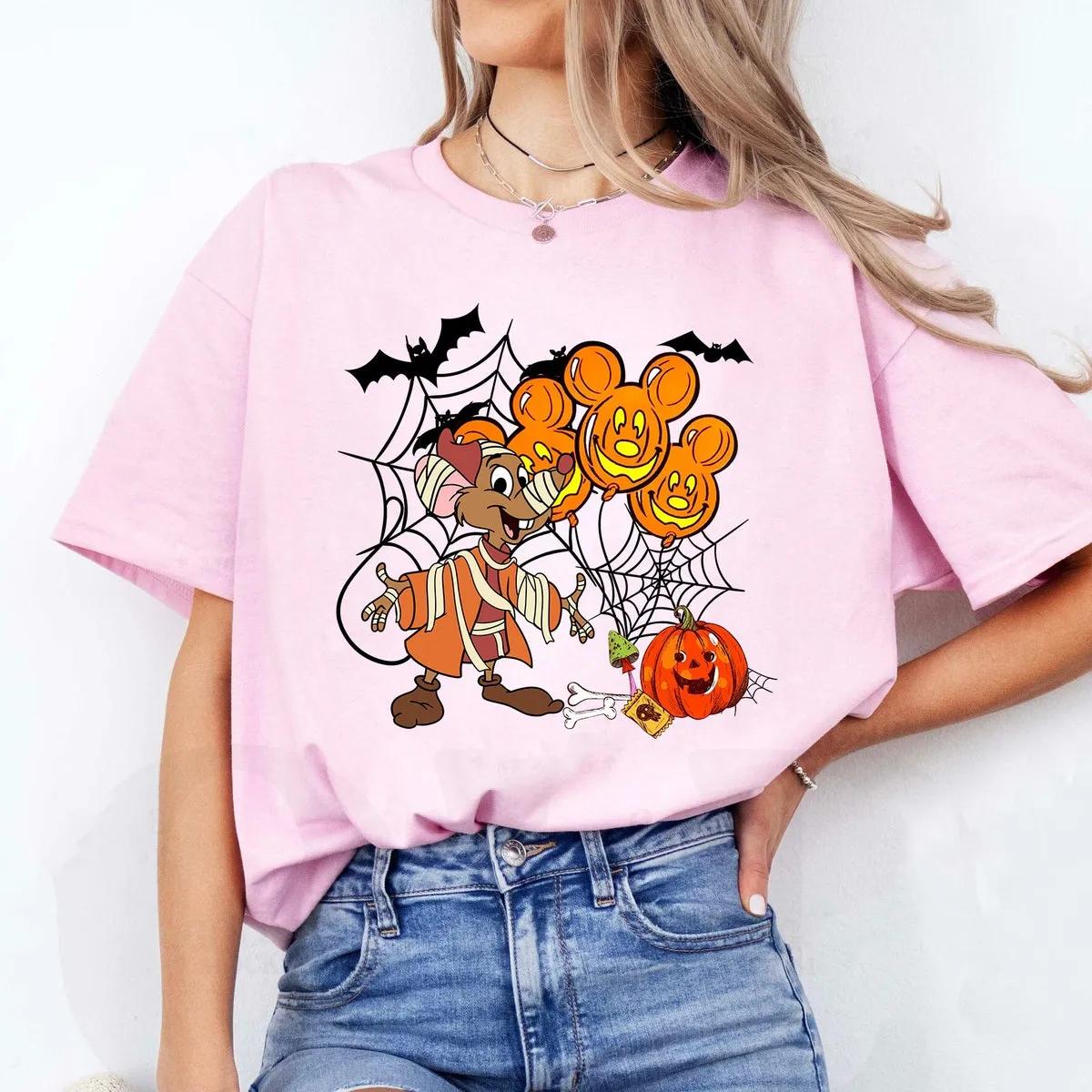 Disney Cinderella Jaq and Gus Mummy Halloween Spooky Balloon Shirt 2