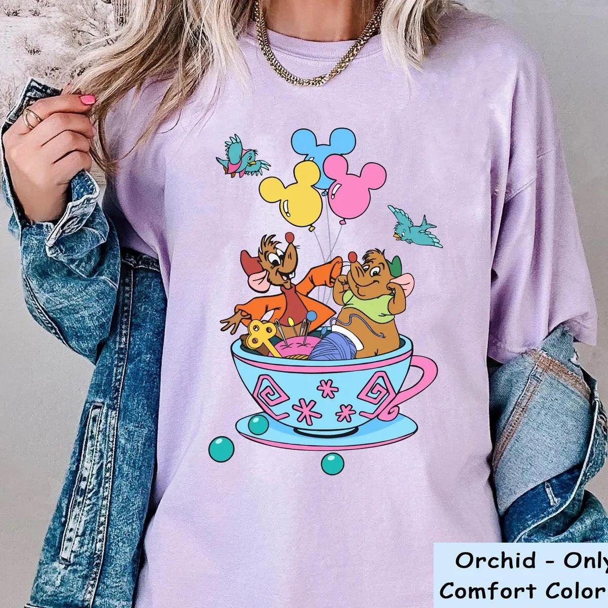 Disney Cinderella Mouse Jaq Gus Blue Bird Shirt 4 3