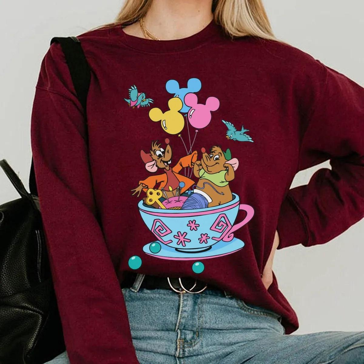 Disney Cinderella Mouse Jaq Gus Blue Bird Shirt 6 3