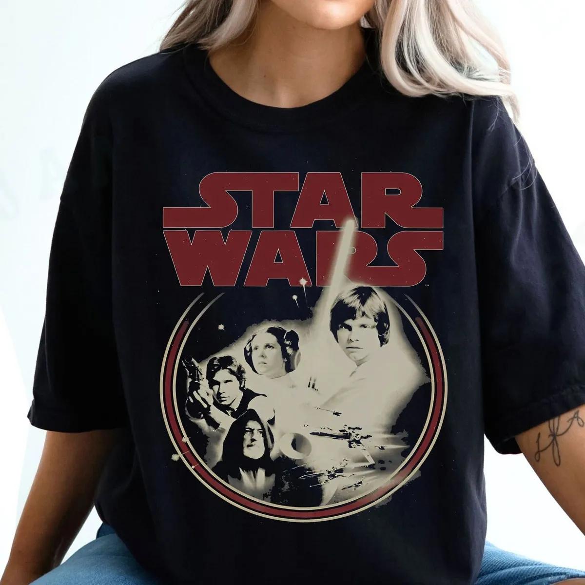 Disney Classic A New Hope Heroes Badge Graphic Star Wars Shirt 1