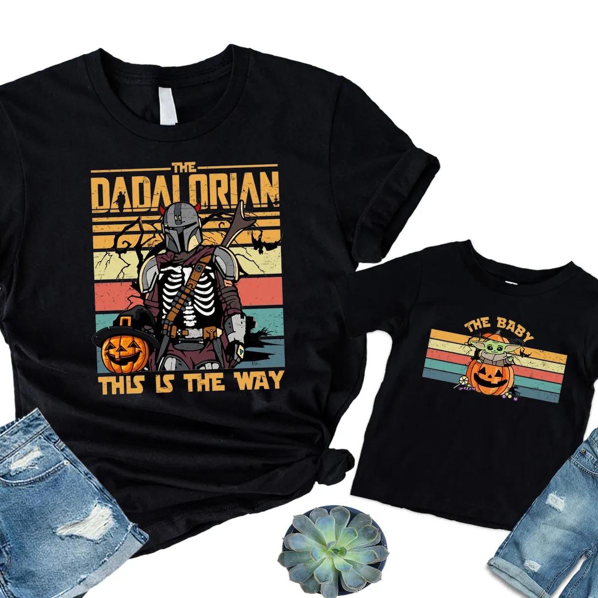 Disney Dadalorian and Baby Yoda Halloween Shirt 1