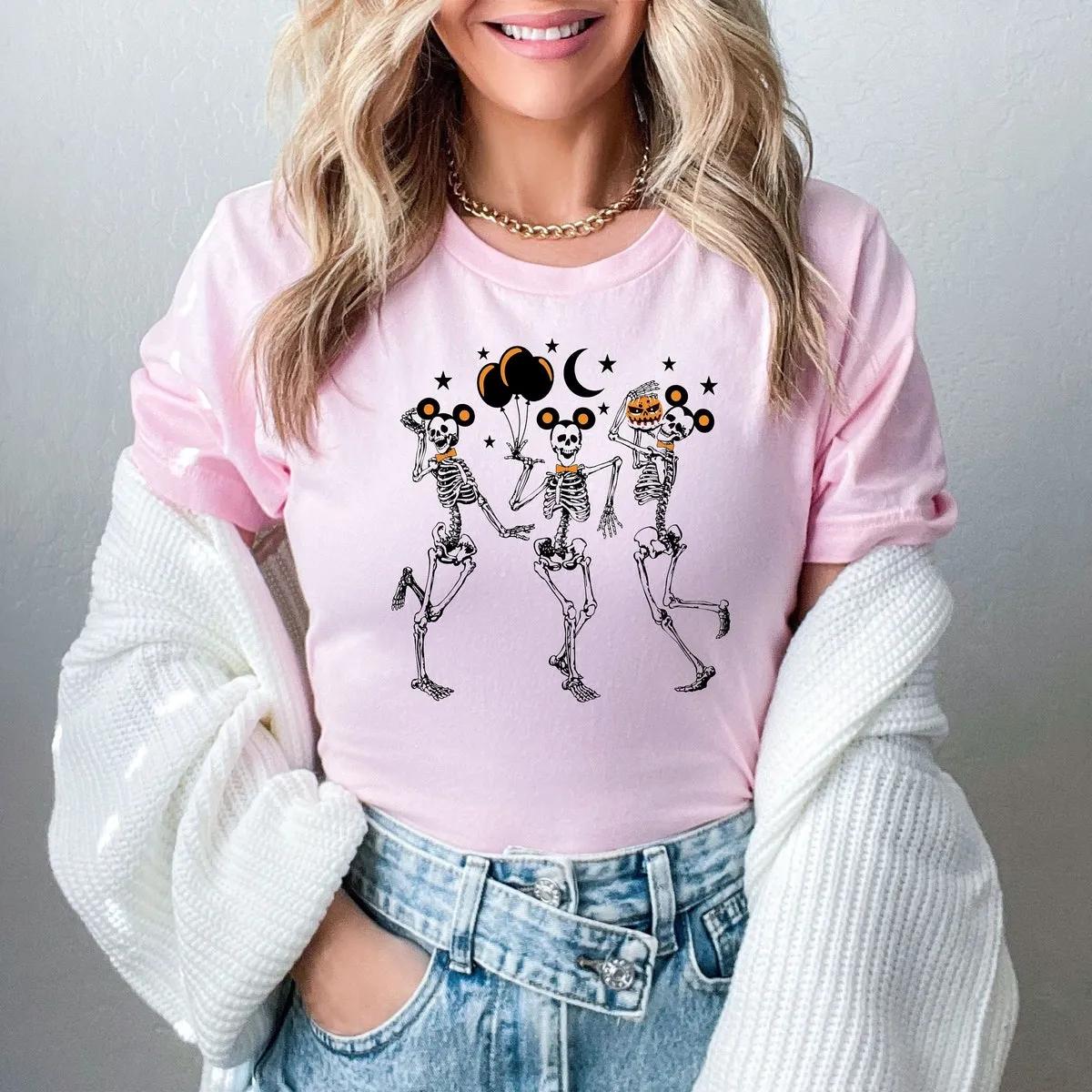 Disney Dancing Skeleton Mickey Head Halloween Shirt 2