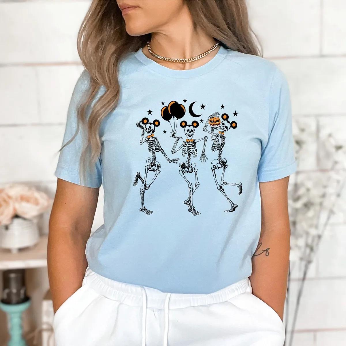 Disney Dancing Skeleton Mickey Head Halloween Shirt 6