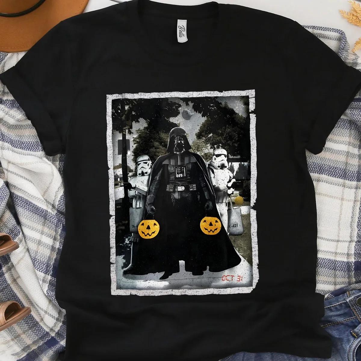 Disney Darth Vader Trick or Treat With Stormtroopers Star Wars Shirt 1