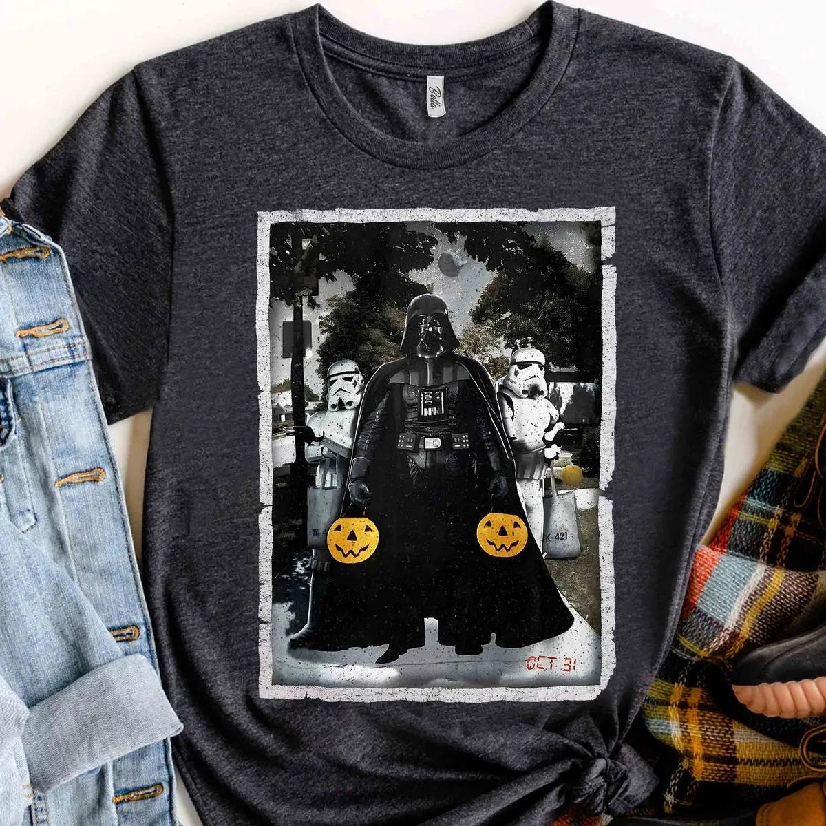 Disney Darth Vader Trick or Treat With Stormtroopers Star Wars Shirt 2