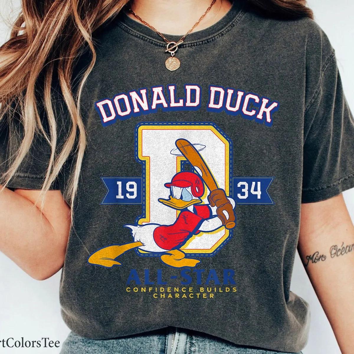 Disney Donald Duck Baseball 1934 All Star Confidence Sports Shirt 1