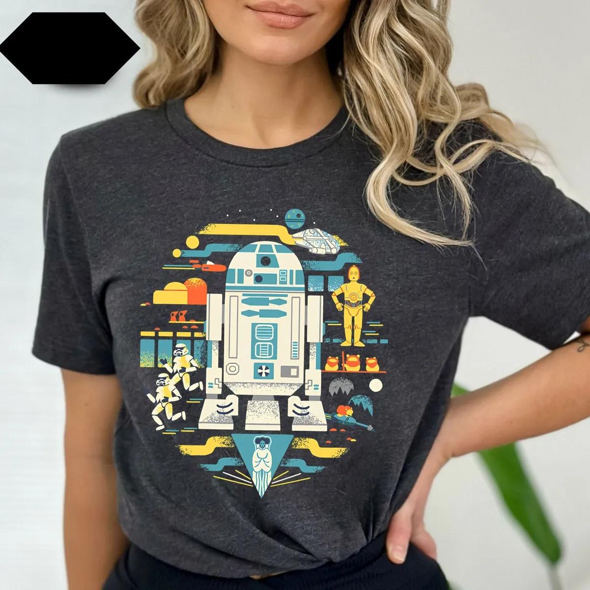 Disney Droids R2 D2 C 3Po Circle Collage Shirt 3