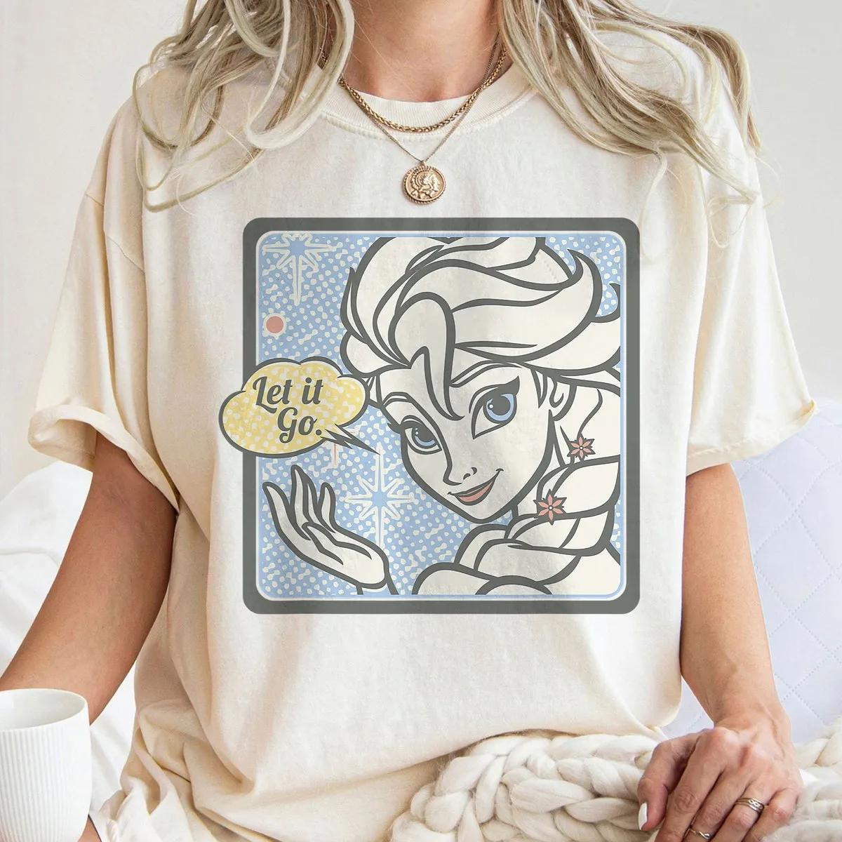 Disney Frozen Elsa Let It Go Tonal Stamp Shirt 1 3