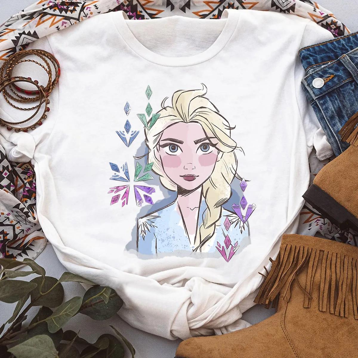 Disney Frozen Elsa Princess Watercolor Portrait Shirt 1