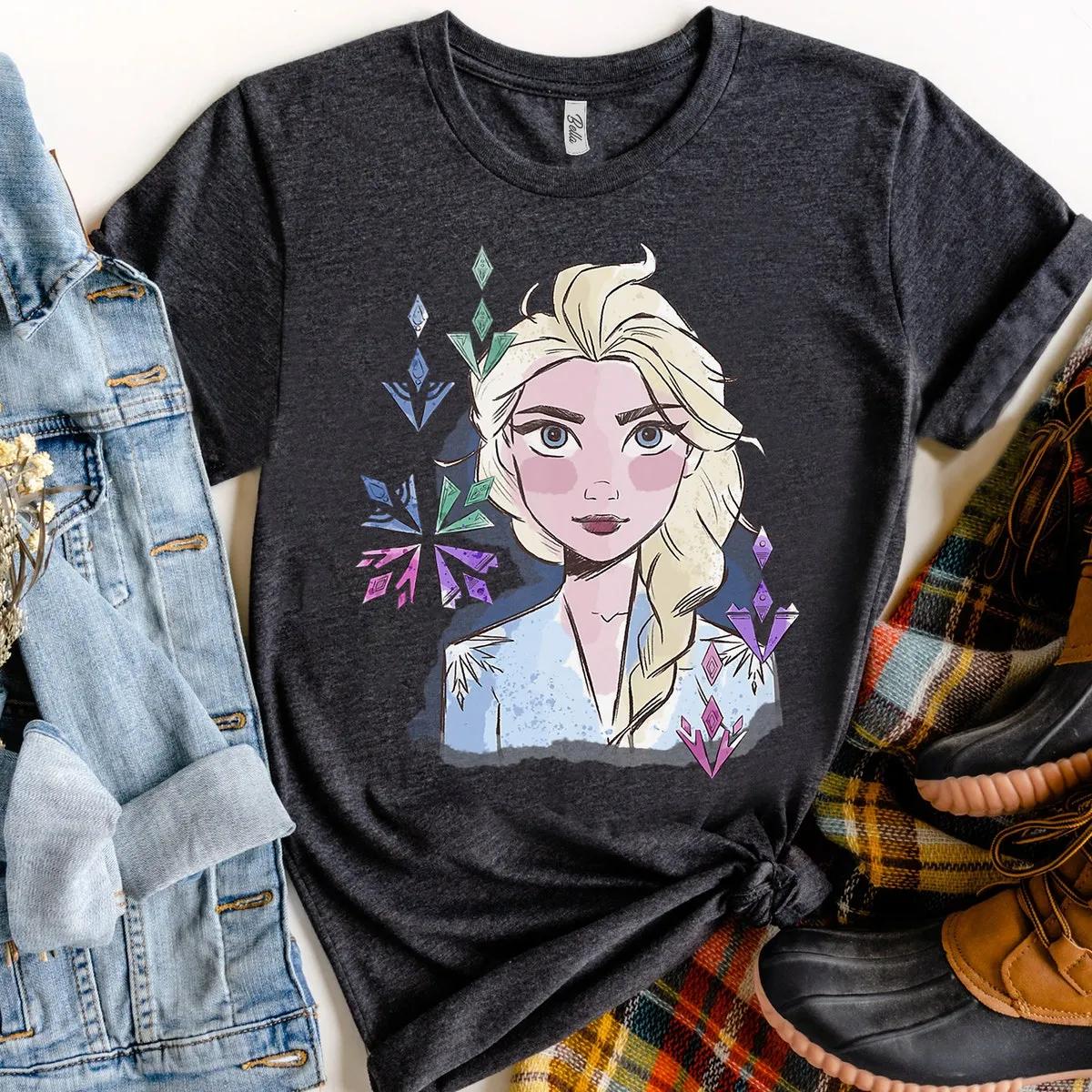 Disney Frozen Elsa Princess Watercolor Portrait Shirt 2