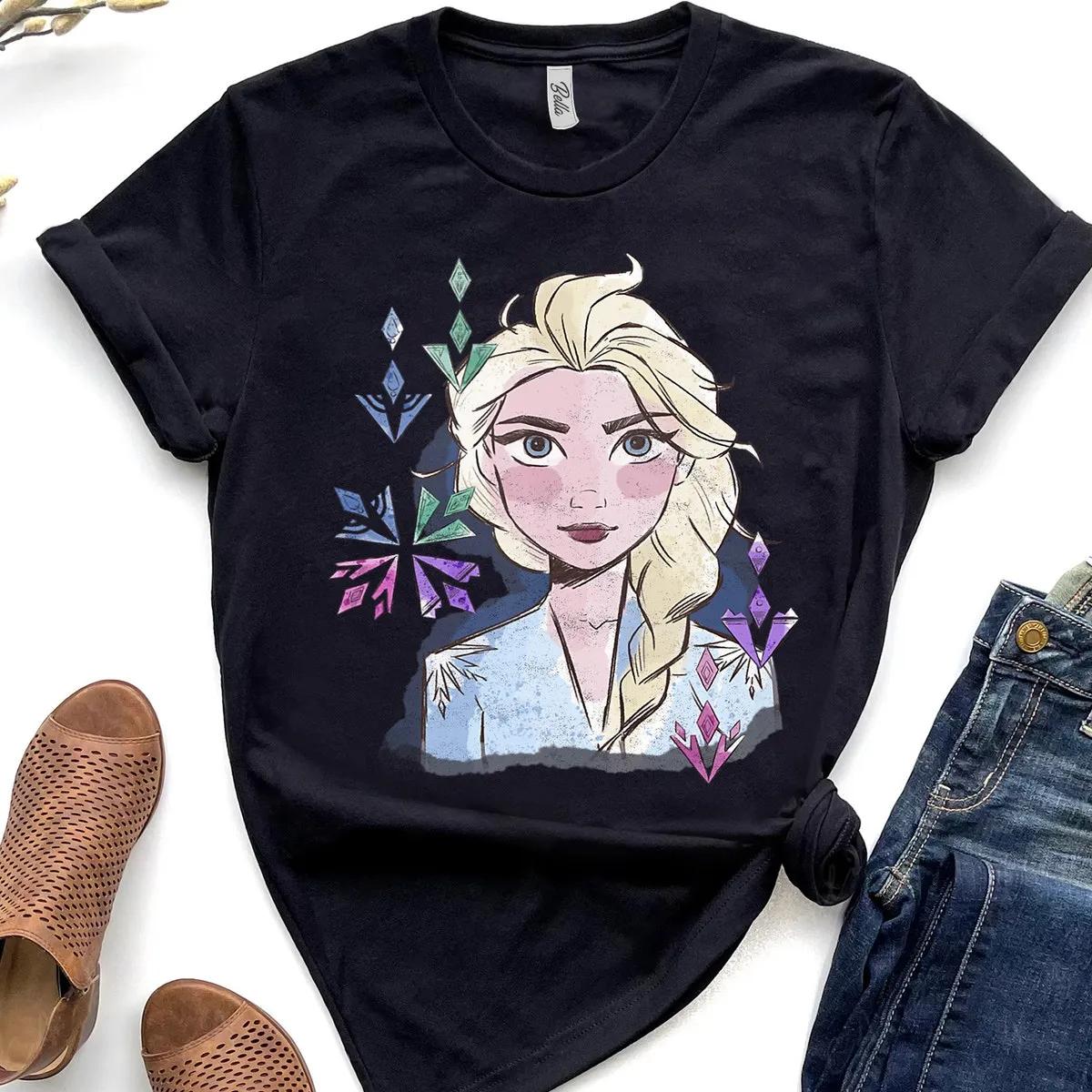 Disney Frozen Elsa Princess Watercolor Portrait Shirt 3