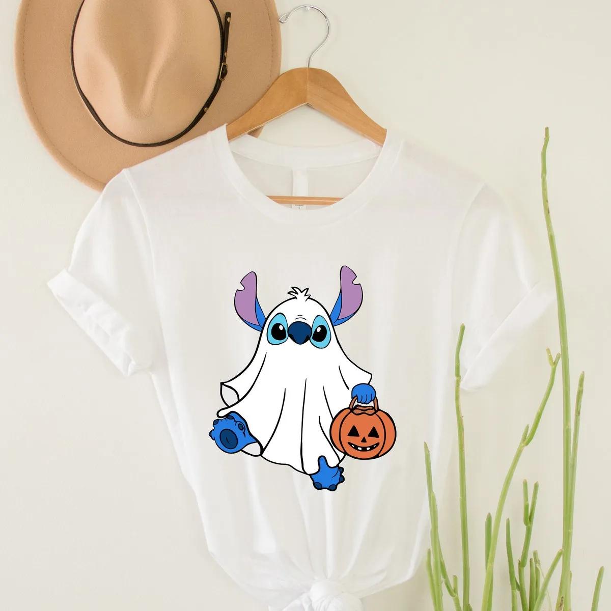 Disney Ghost Stitch Pumpkin Halloween Shirt 3