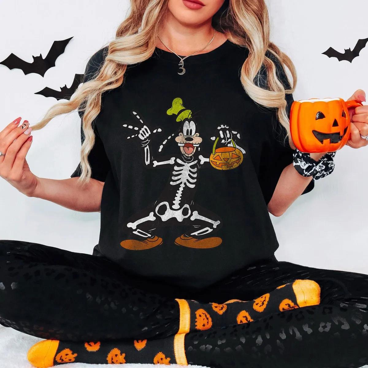 Disney Goofy Skeleton Halloween Shirt 1 1