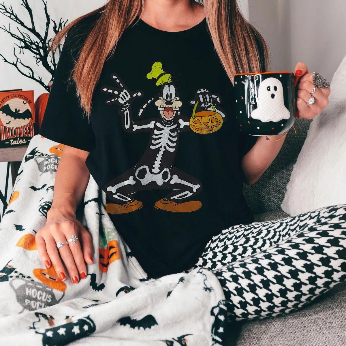 Disney Goofy Skeleton Halloween Shirt 3 1