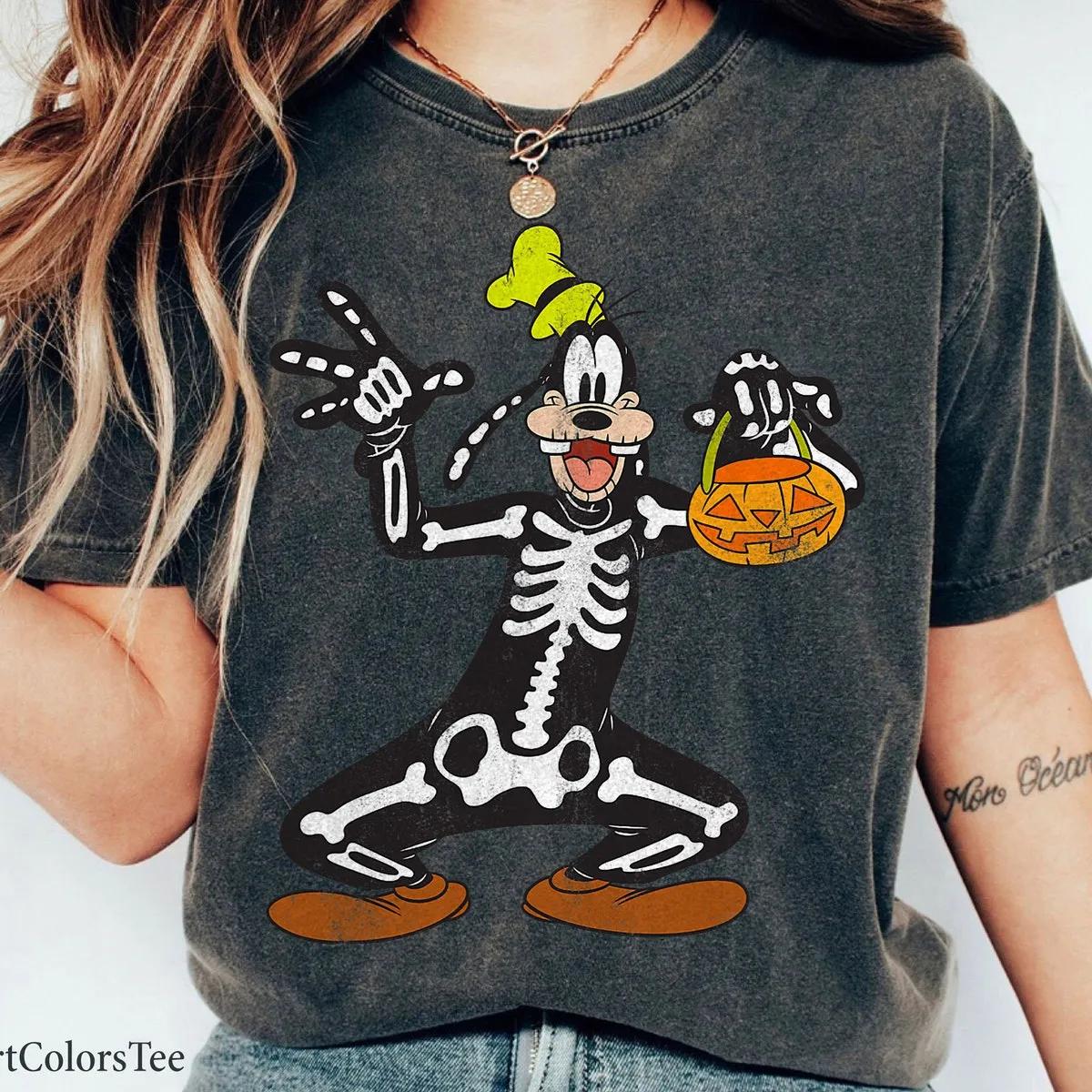 Disney Goofy Skeleton Halloween Shirt 4 1