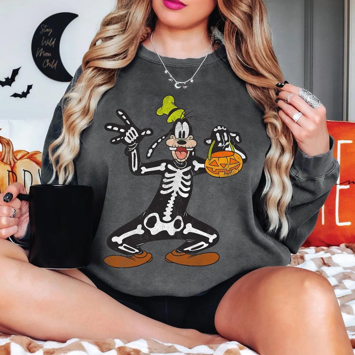 Disney Goofy Skeleton Halloween Shirt 6 1