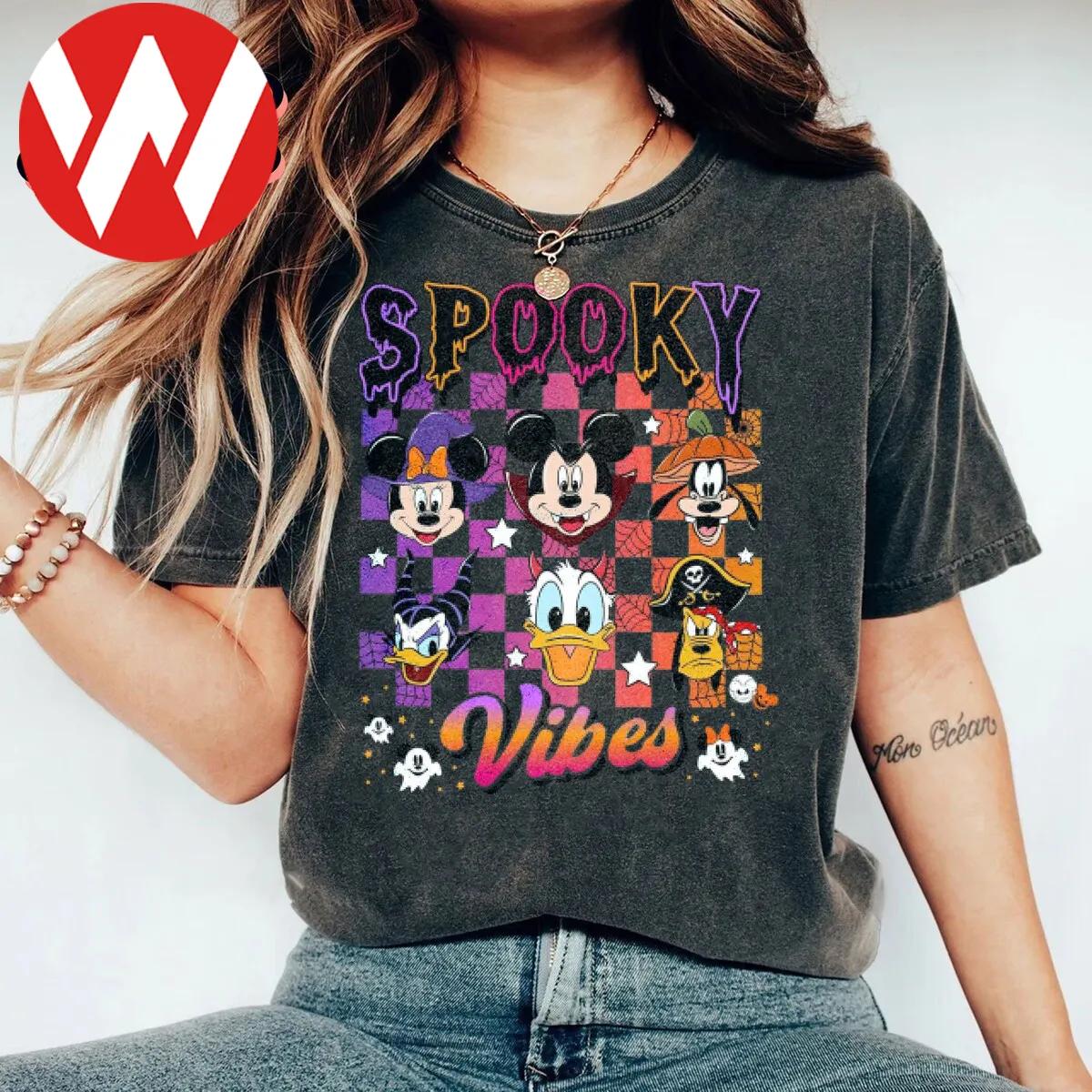 Disney Halloween Mickey And Friends Spooky Vibes Shirt 1