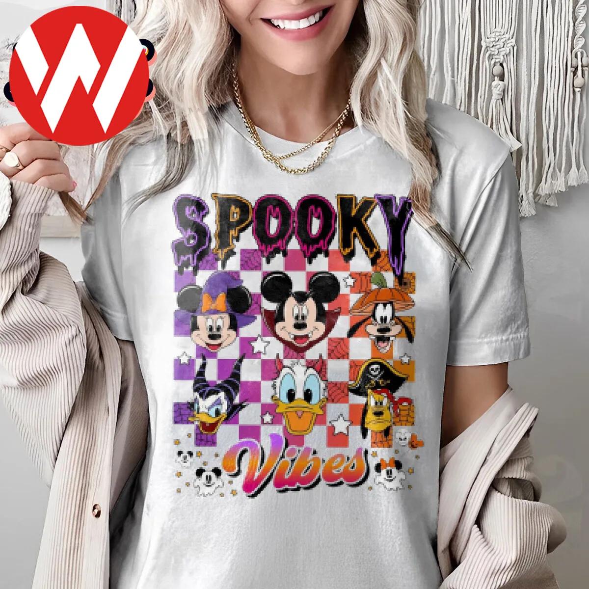 Disney Halloween Mickey And Friends Spooky Vibes Shirt 4