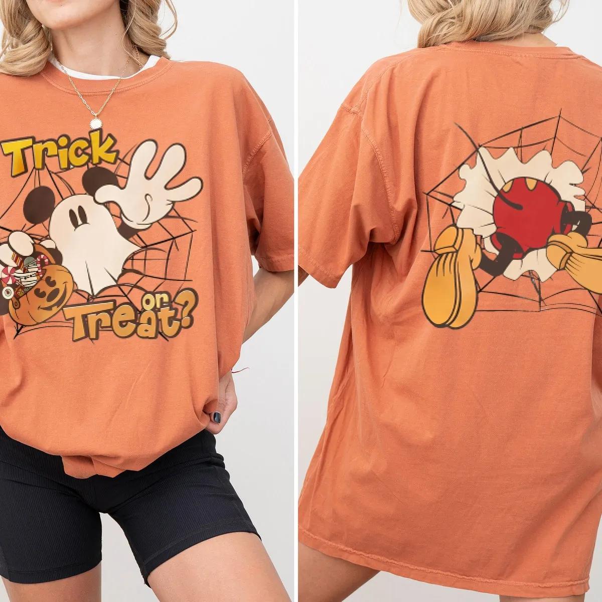 Disney Halloween Mickey Ghost Trick Or Treat Shirt 1