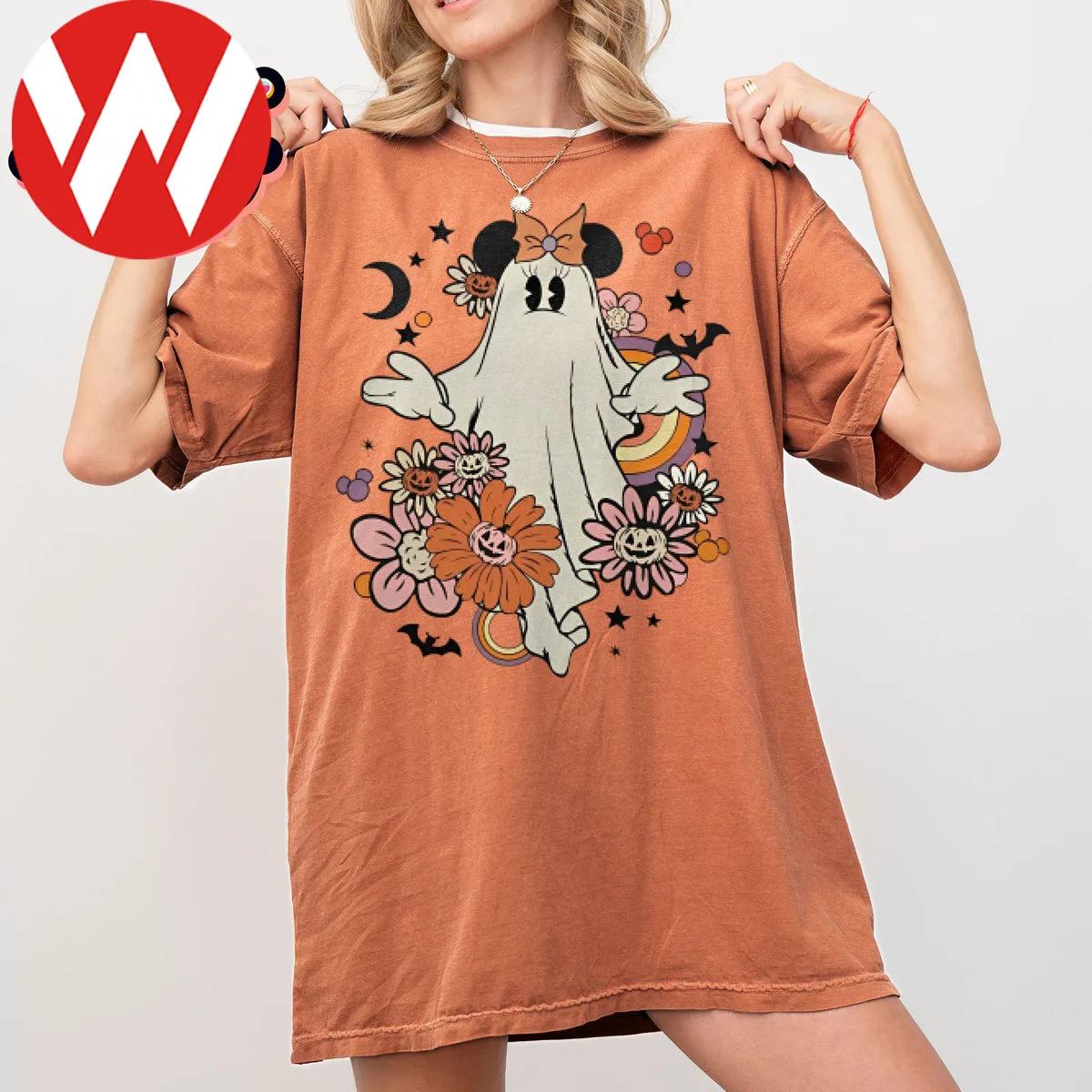 Disney Halloween Minnie Ghost Floral Shirt 2