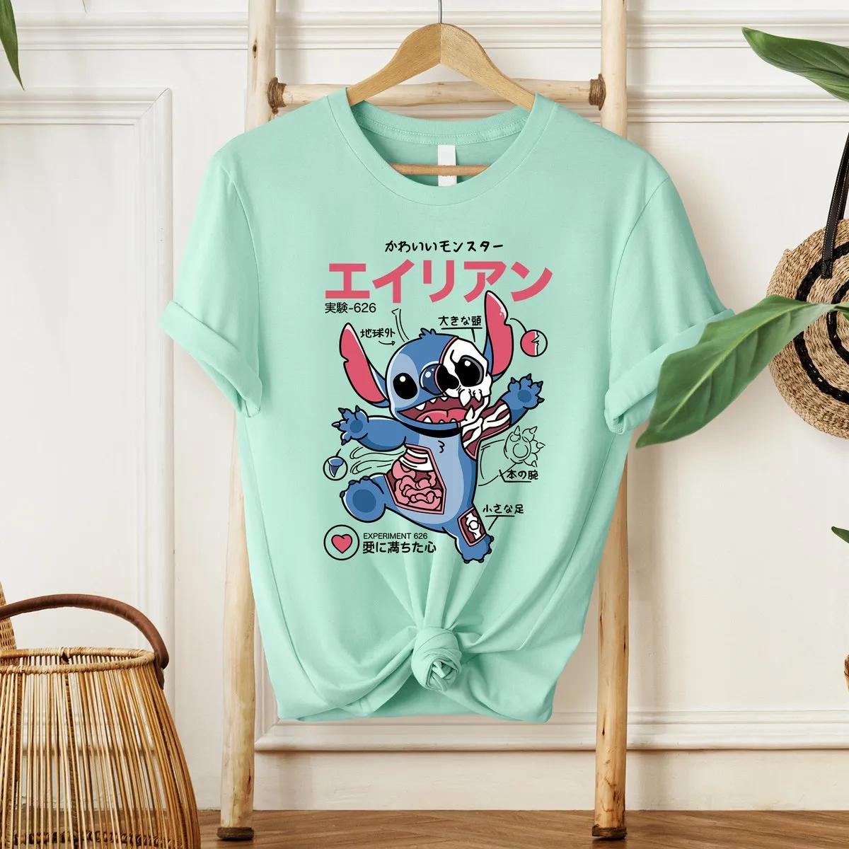 Disney Halloween Stitch Skeleton Shirt 3