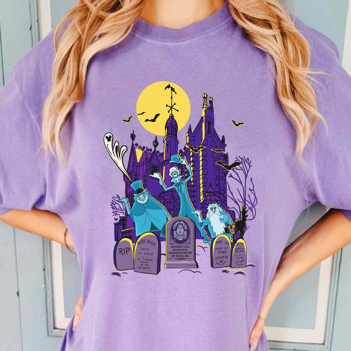 Disney Hitchhiking Ghost Graveyard Halloween Shirt 6