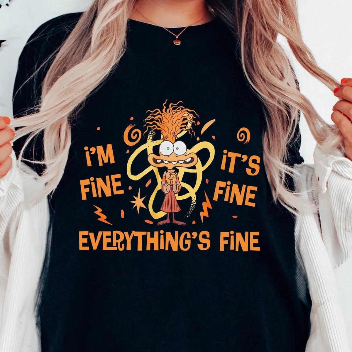 Disney Inside Out 2 Anxiety Im Fine Its Fine Everythings Fine Shirt 1 3