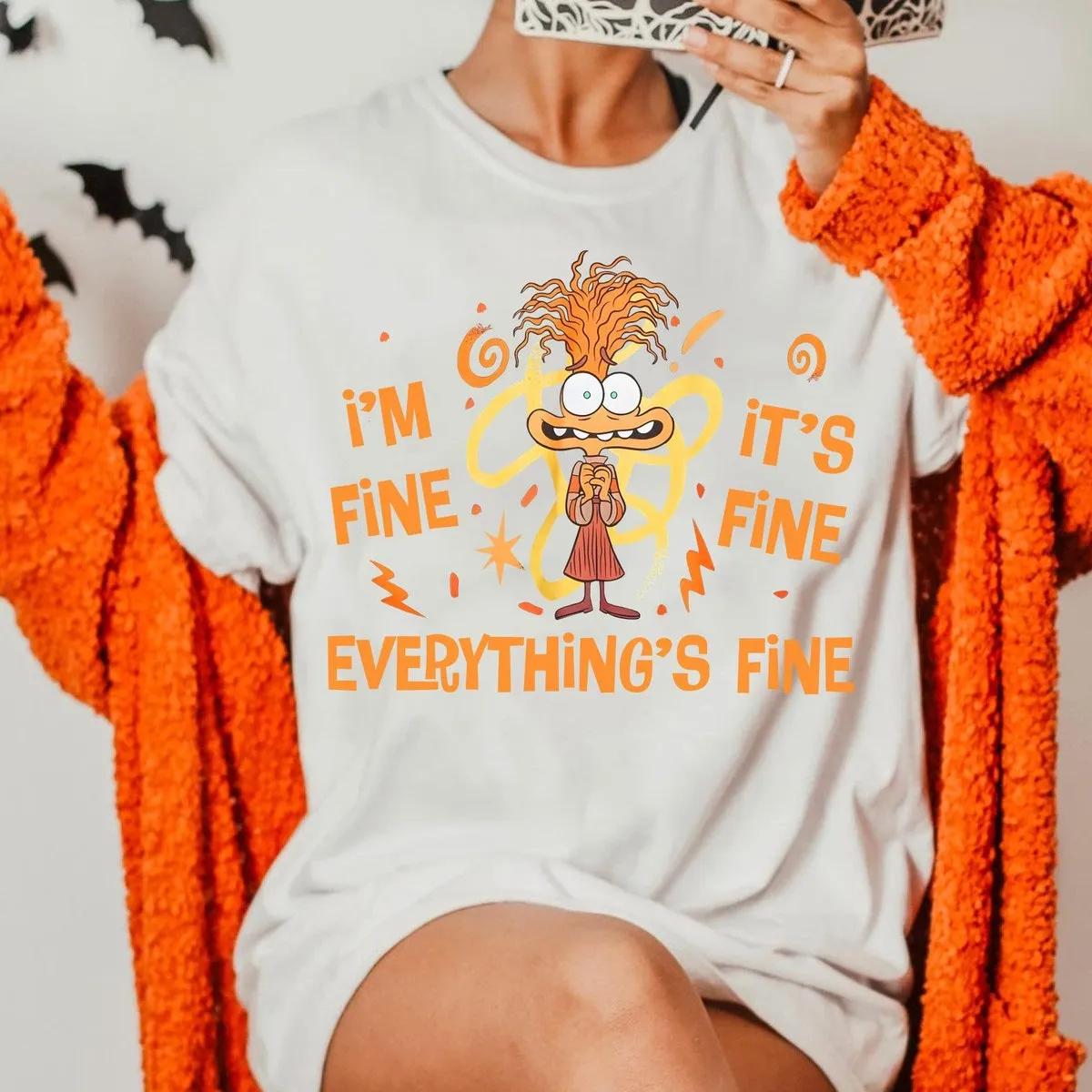 Disney Inside Out 2 Anxiety Im Fine Its Fine Everythings Fine Shirt 2 3