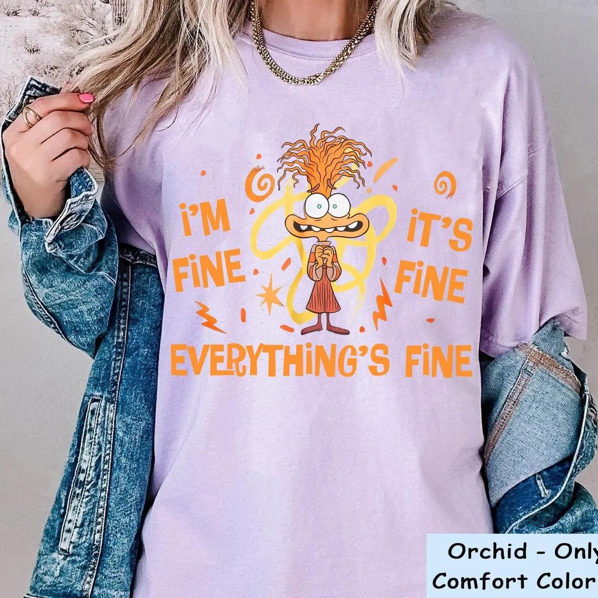 Disney Inside Out 2 Anxiety Im Fine Its Fine Everythings Fine Shirt 4 3