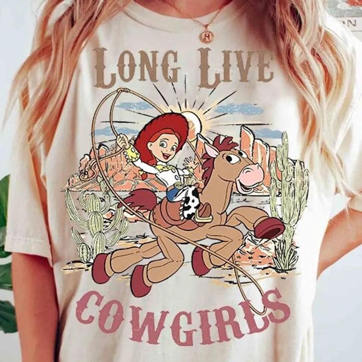 Disney Jessie And Bullseye Long Live Cowgirls Toy Story Characters Shirt 1