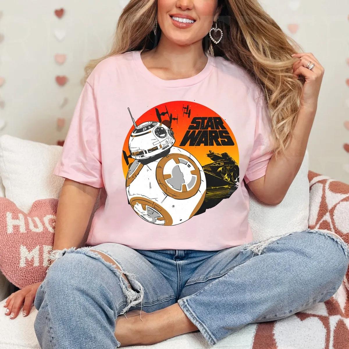 Disney Last Jedi Droid Bb 8 Sunset Rollabout Star Wars Shirt 2