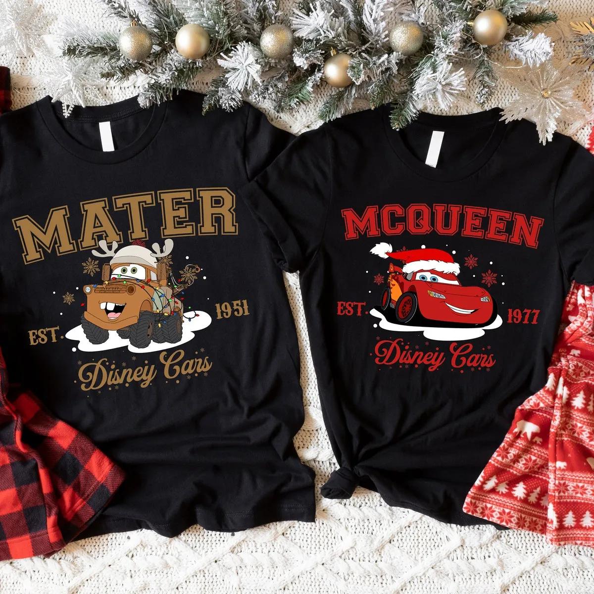 Disney Lightning McQueen Cars Christmas Shirt 3 2