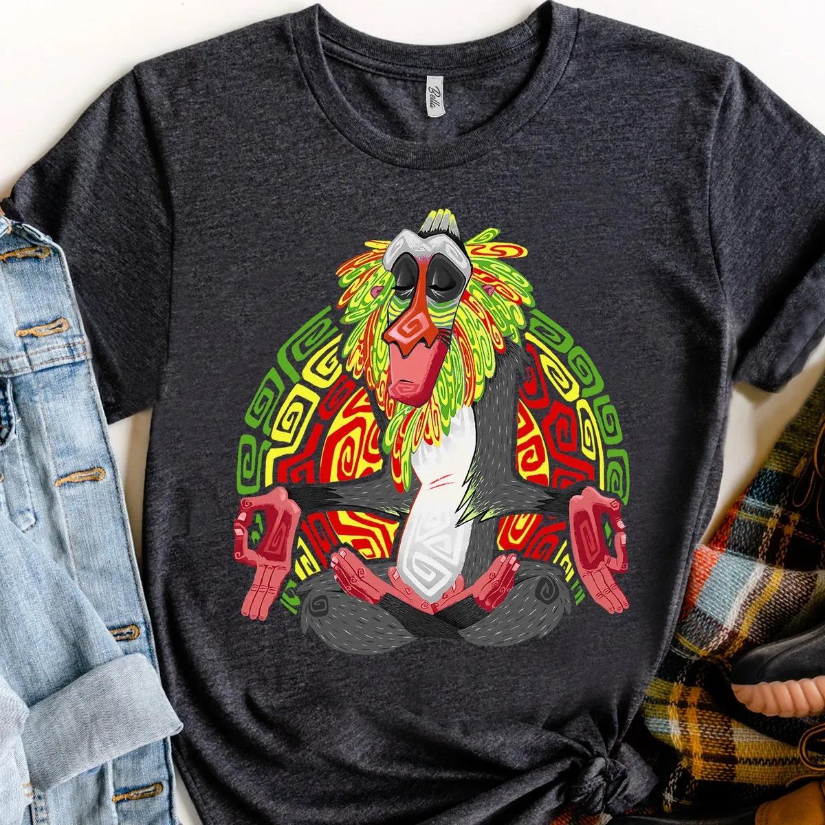 Disney Lion King Rafiki Geometric Rainbow Graphic Shirt 3