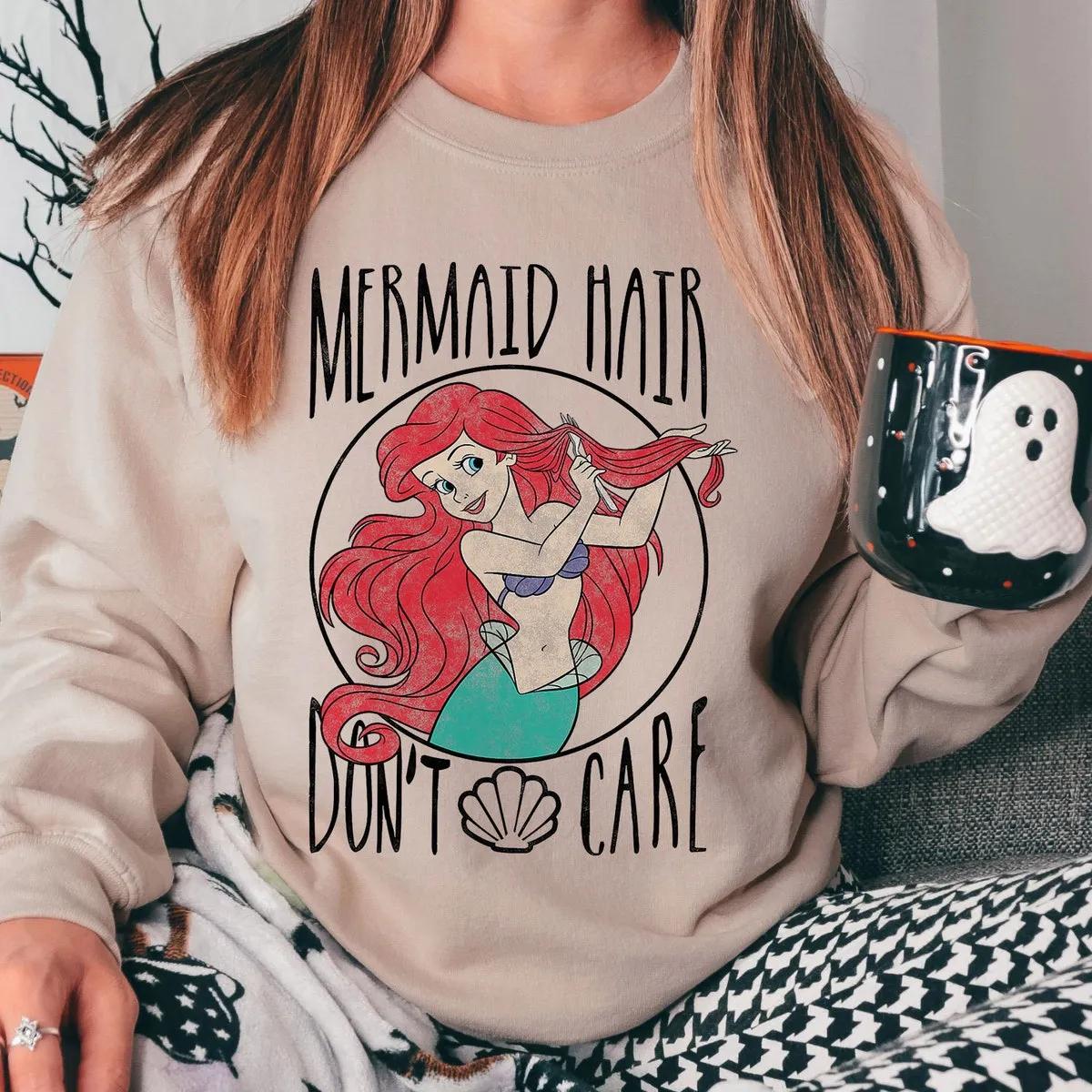 Disney Little Mermaid Ariel Mermaid Hair Dont Care Shirt 3