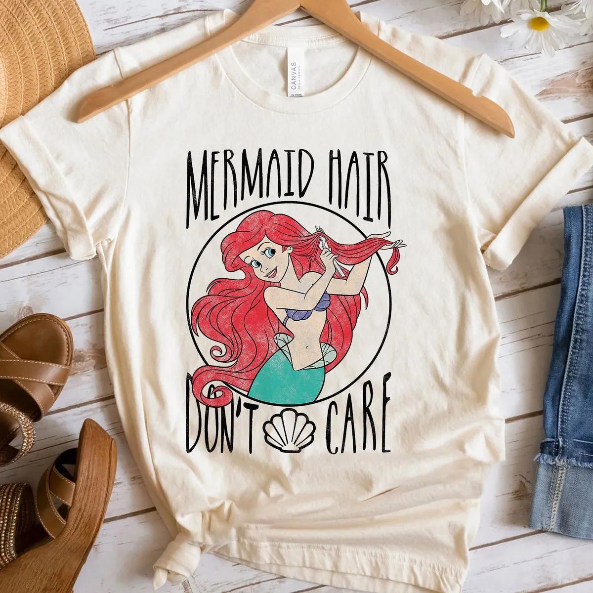 Disney Little Mermaid Ariel Mermaid Hair Dont Care Shirt 5