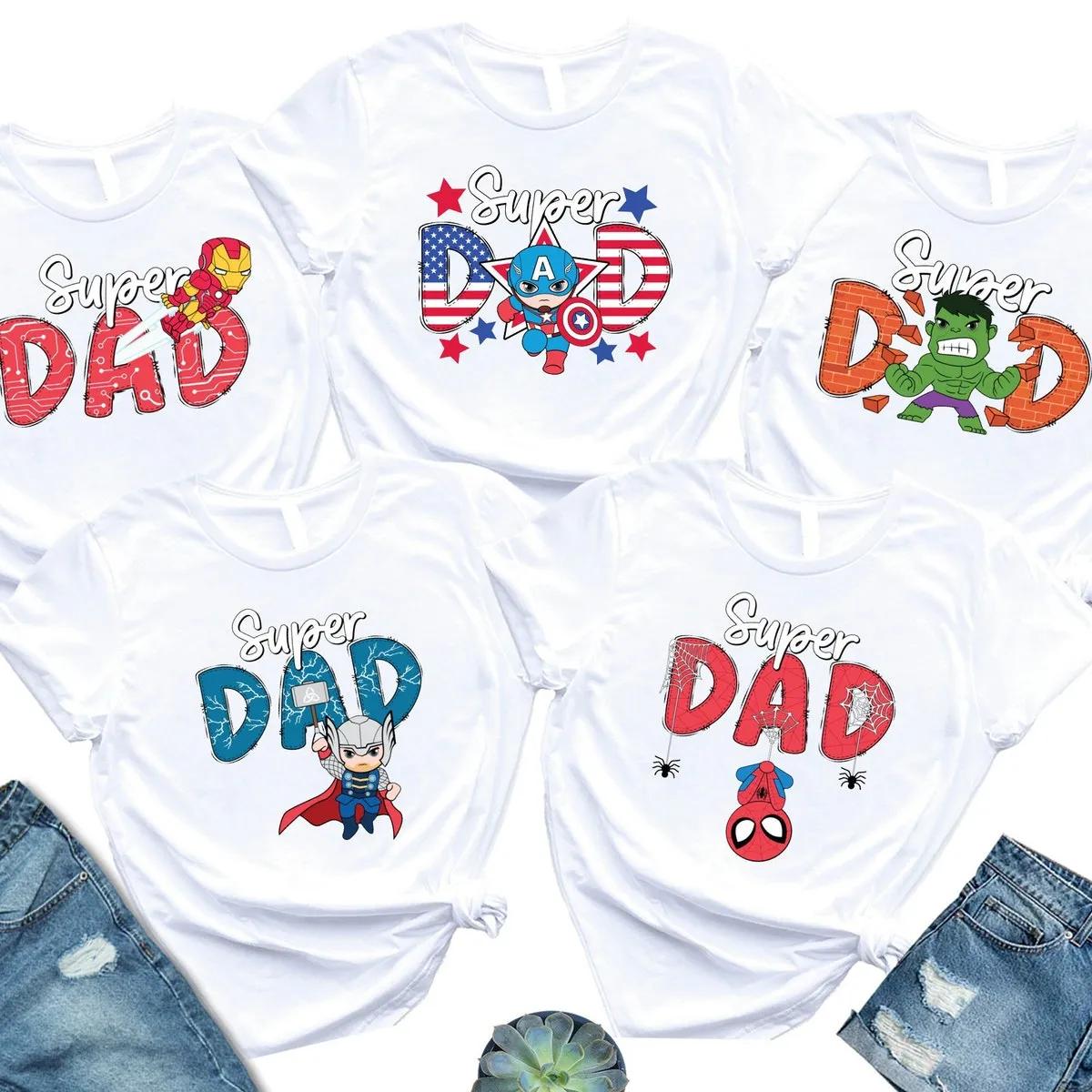 Disney Marvel Super Dad Shirt Avengers Dada Tee 2 3